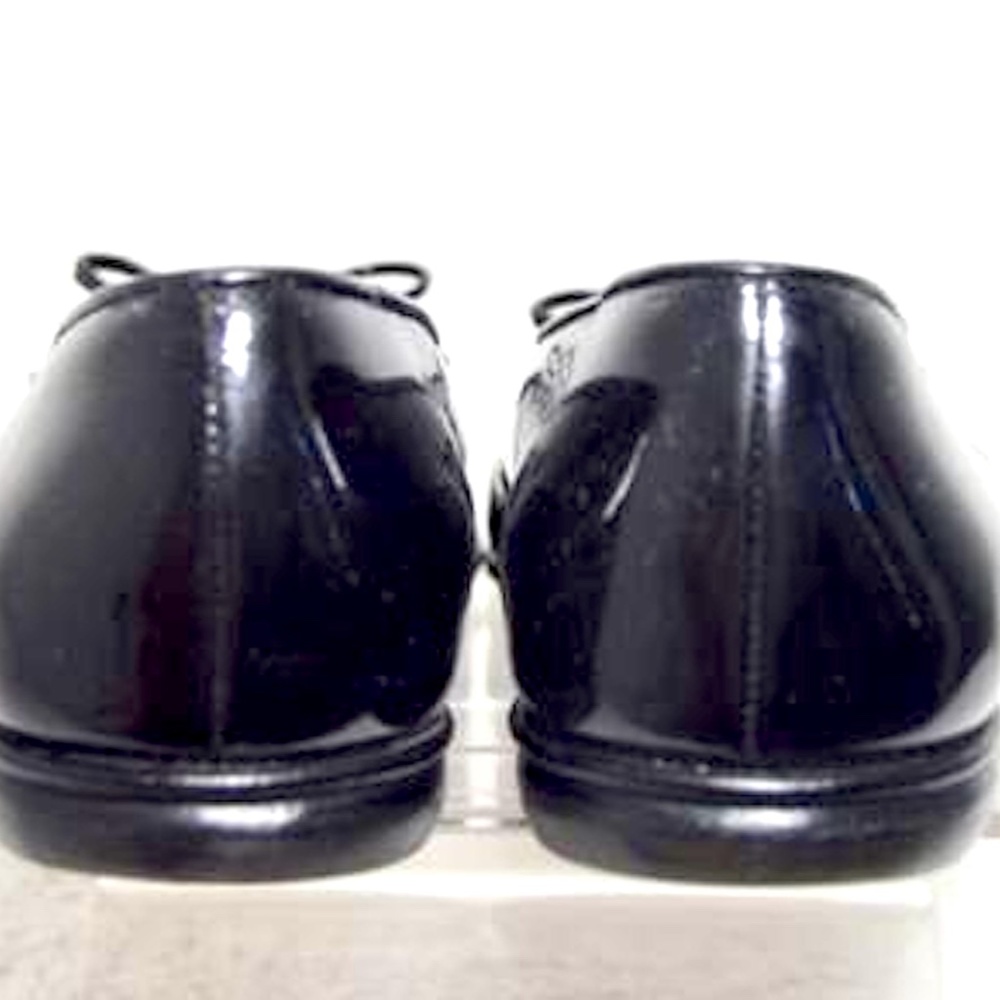 Ferragamo Black Shoestring Bow Patent Classic Ballerina Flat 🇮🇹 - Picture 7 of 8